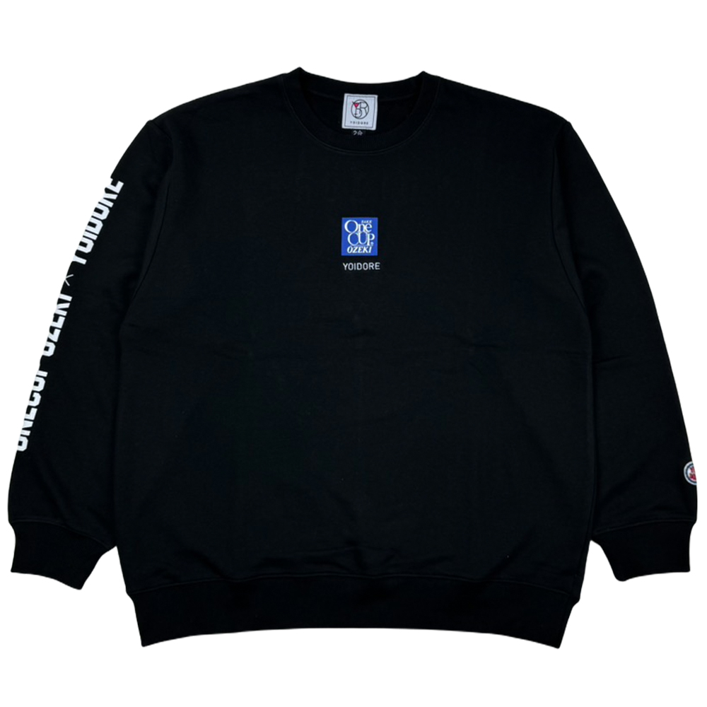 【YOIDORE】ワンカップ クルーネックスウェット ＜ブラック・Ｌ＞